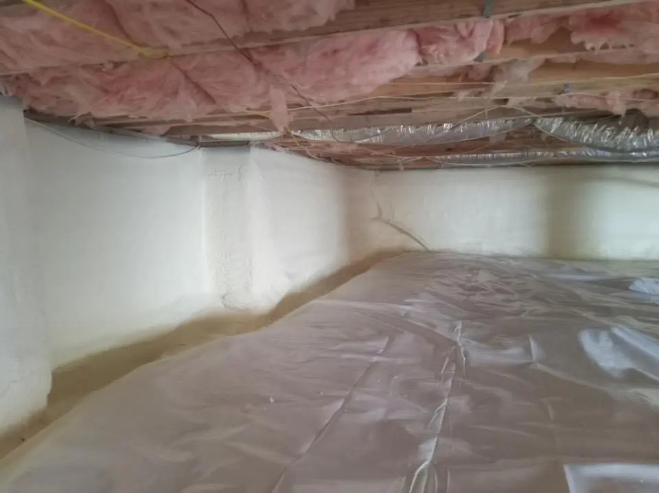 Crawl space encapsulation with closed-cell spray foam for Attic Insulation in South Amboy